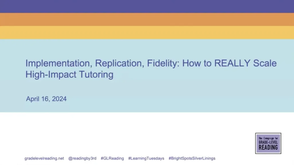 screenshot from presentation about how to scale high-impact tutoring